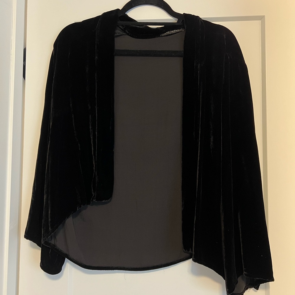 Black velvet shrug